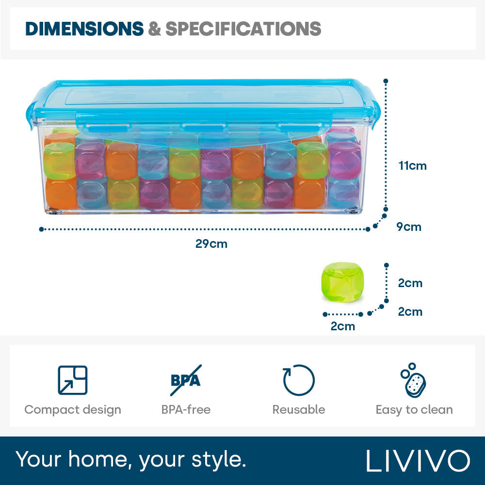 Livivo 60 Reusable Drink Cooling Cubes With Storage Box