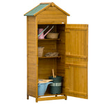 Wood Garden Storage Shed Tool Cabinet With Felt Roof | Natura