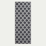 Luxury Outdoor Rug Waterproof Reversible For Garden Patio 100% Recycled, Black Nola Geometric | 75cm x 200cm | Black