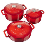 Cooks Professional 5 Piece Cast Iron Casserole Dish, Frying Pan & Skillet Set