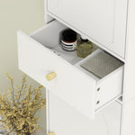 HOMCOM Tall Bathroom Storage Cabinet With Arch Doors Adjustable Shelf White