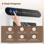 Compact 6-Program Dishwasher with 4-in-1 Function, Delay Start, Fan Drying, and 72°C Hygiene Wash, White