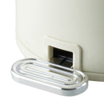 8l Stainless Steel Step-on Trash Can With Lid, Cream White, For Home, Bathroom, And Toilet Use