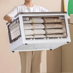 Transparent Folding Storage Box With Wheels