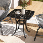 54 X 54cm Aluminium Garden Side Table W/ Umbrella Hole