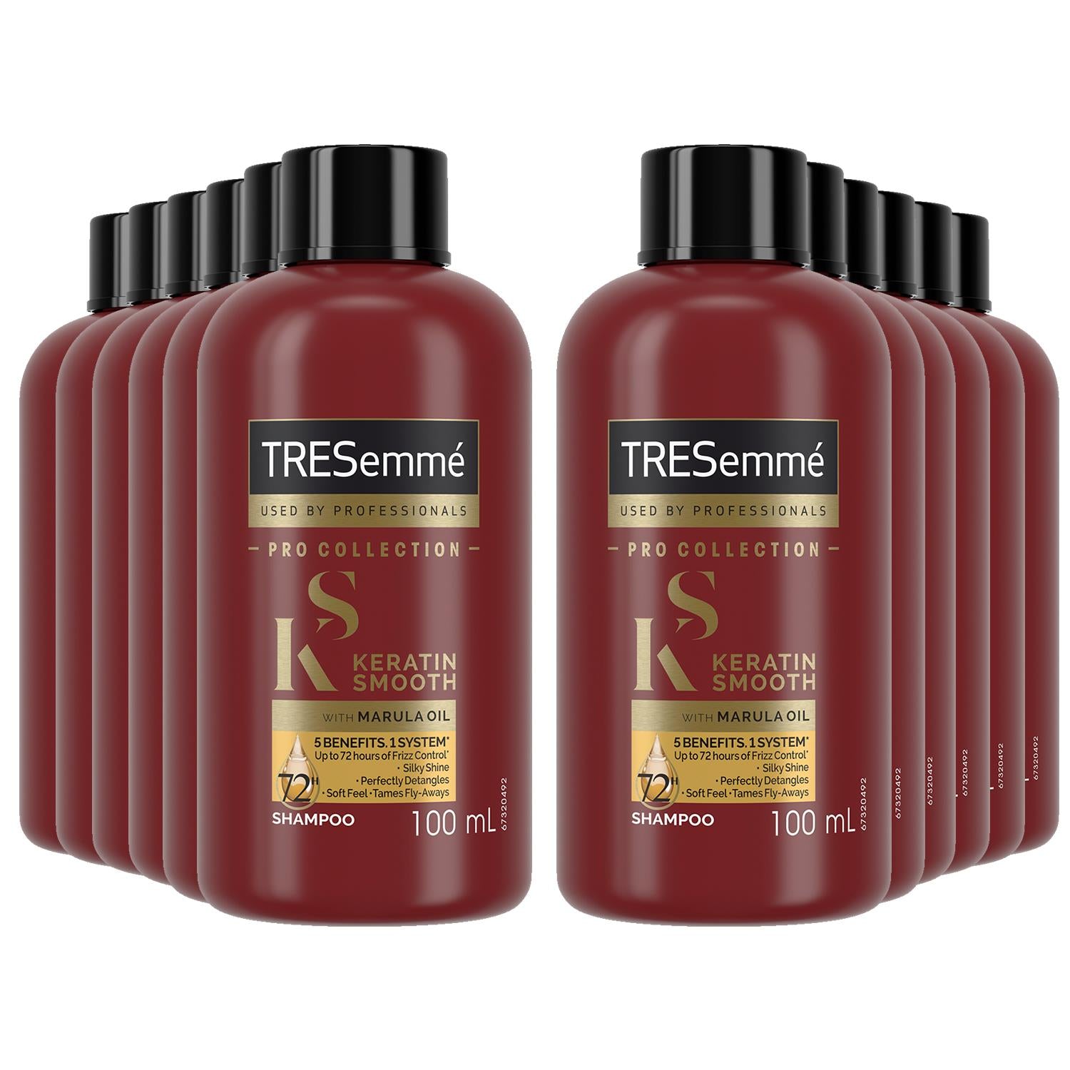 Keratin Smooth Shampoo With Marula Oil For Frizzy Hair 100ml, 12 Pack