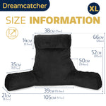 Deluxe Reading Pillow Detachable Headrest, Shredded Memory Foam Cuddle Cuddle Cushion Backrest Arm Support | XL | Black