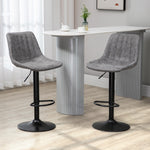 Set Of 2 Microfibre Retro Tub Bar Stools