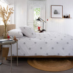Snowflake Grey 100% Cotton Duvet Cover | Double | Gray