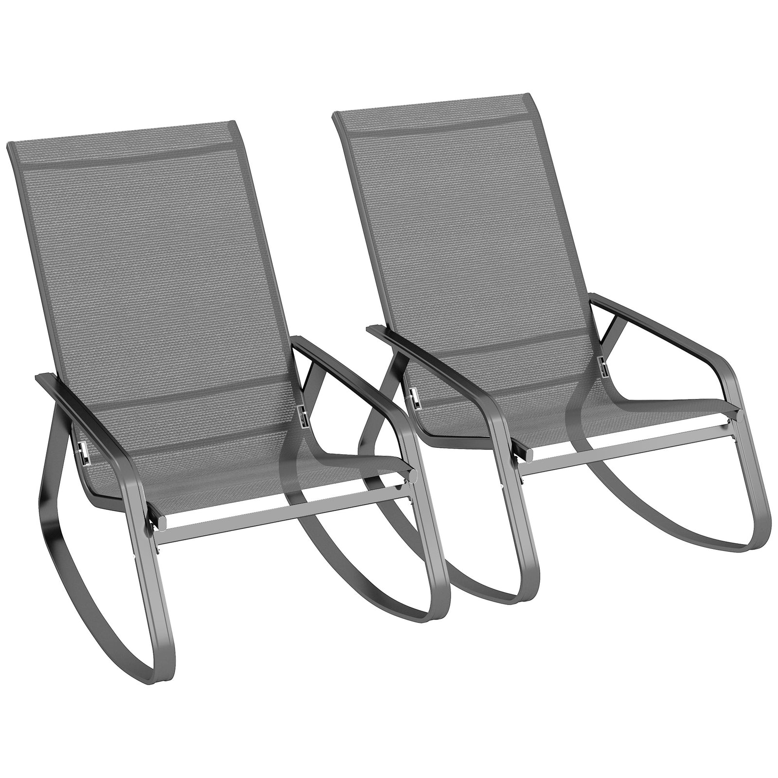 Garden Rocking Chairs Set Of 2, Ergonomic With Armrests