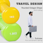 10kg Dumbbell Weights Set With Case For Home Gym | Multi Colour