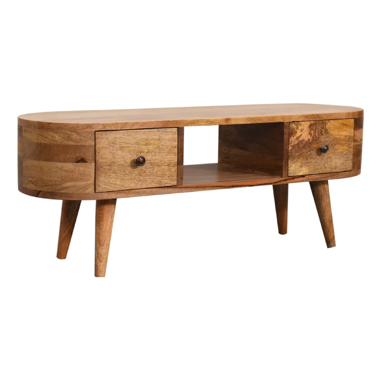 Solid Wood Mini Rounded Entertainment Unit
