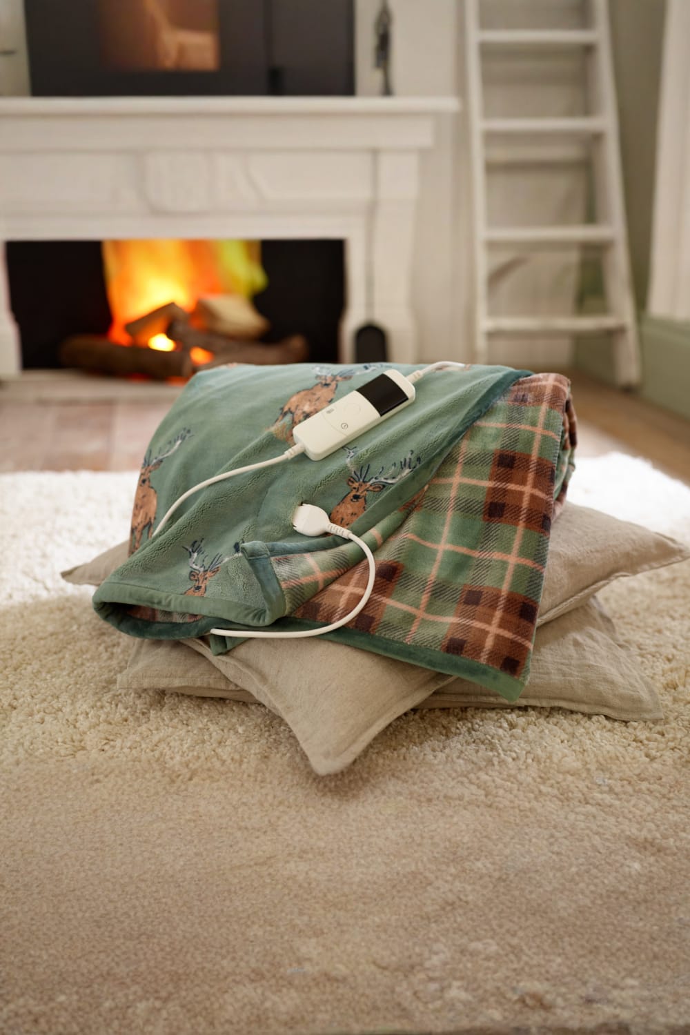 Highland Fell Heated Throw Blanket – 140x180cm Green Check With 10 Heat Levels | 140cm x 180cm | Green