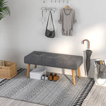 Upholstered Bed End Bench Ottoman Tufted Linen Entryway