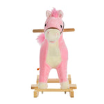 Kids Plush Rocking Horse W/ Moving Mouth Tail Sounds 18-36 Months | Pink