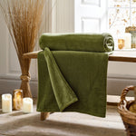 Snuggle Touch Solid Colour Fleece Throw – 140x180cm – Super Soft Plain Blanket | 140cm x 180cm | Khaki