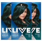 Schwarzkopf Live Urban Metallics Permanent Hair Dye, U75 Midnight Jade 3x