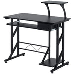 Executive Wooden Desk, Tray Table, Workstation | Black