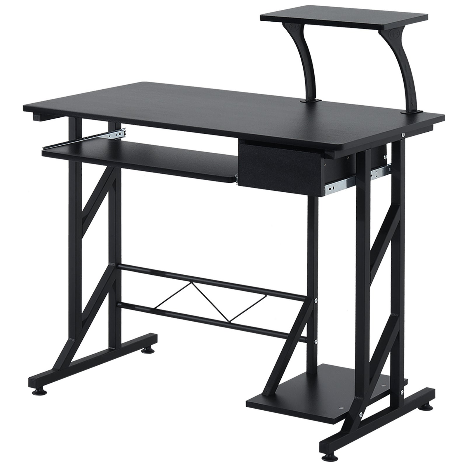 Executive Wooden Desk, Tray Table, Workstation | Black