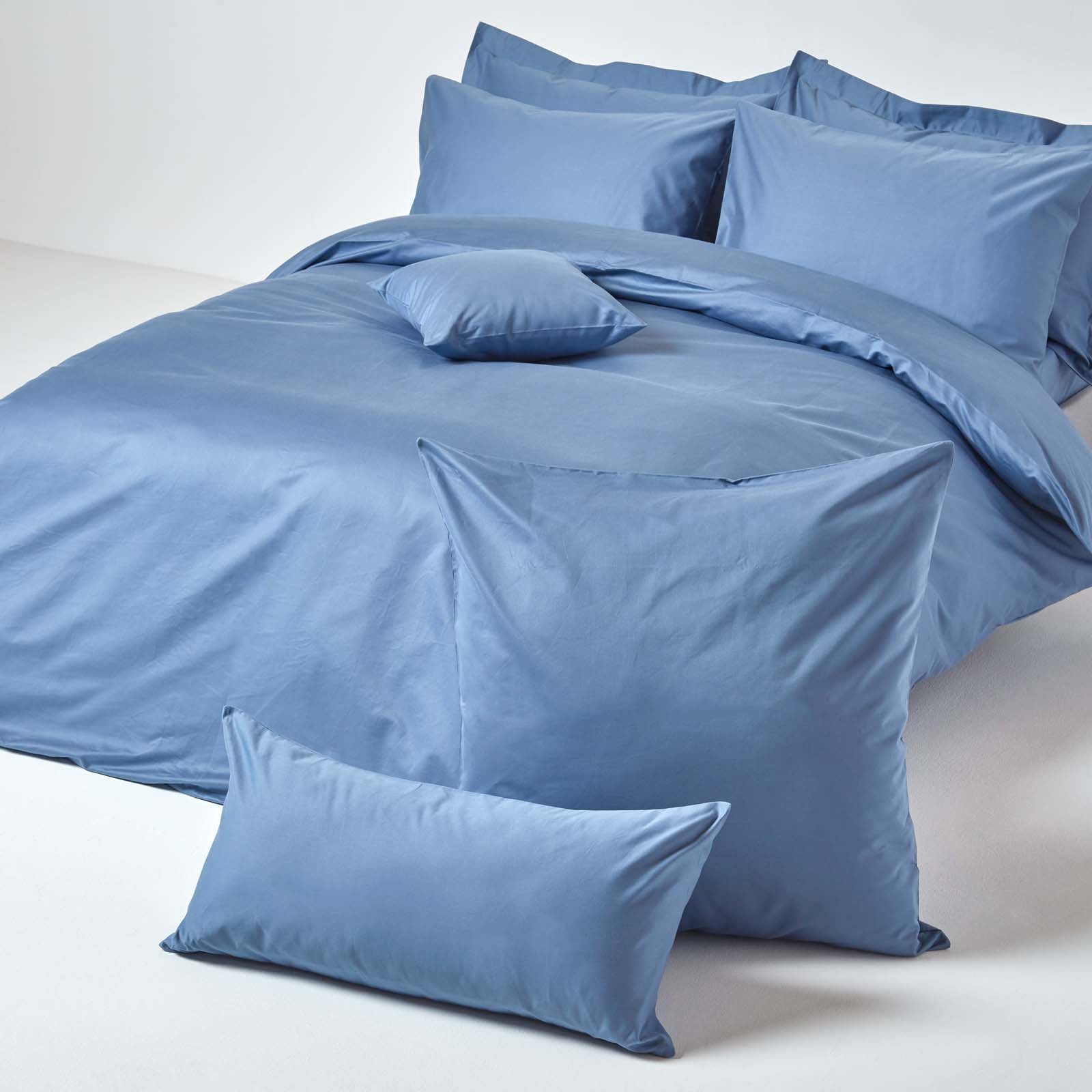 European Size Egyptian Cotton Pillowcase 1000 Tc | 40 x 80cm | Airforce Blue