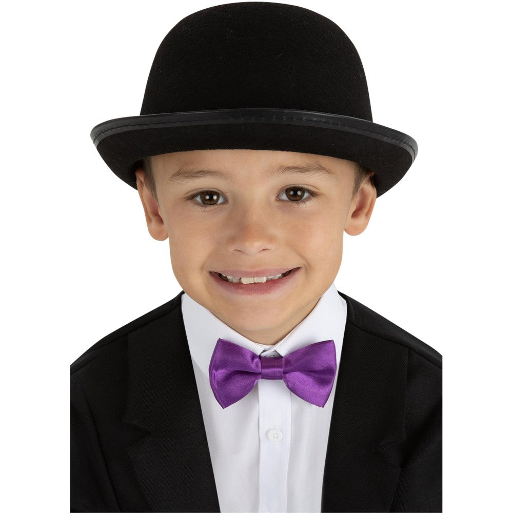 Kids Victorian Bowler Hat, Black