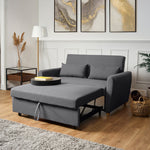 2-seater Pull Out Sofa Bed - Convertible Sleeper Sofa | Grey