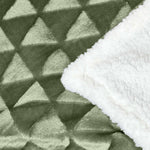 Geometric Triangle Velvet Throw | 200cm x 230cm | Sage Green