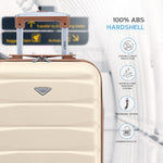 55x35x25cm Lightweight Suitcase - Cabin Carry On - Hard Shell - 4 Wheels Overhead Luggage | Cabin | Cream