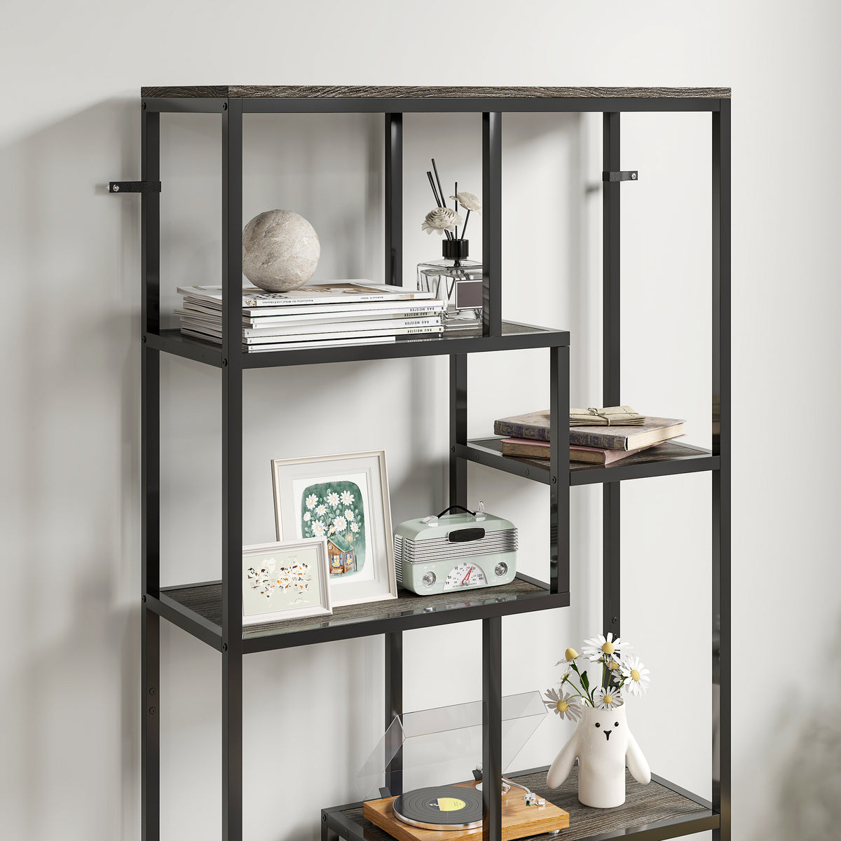 HOMCOM Industrial Bookcase 7-tier Bookshelf Shelving Unit
