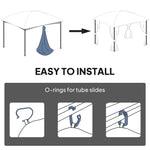 3 X 3 M Gazebo Replacement Curtains Privacy Panel Set, 4 Panels | Khaki