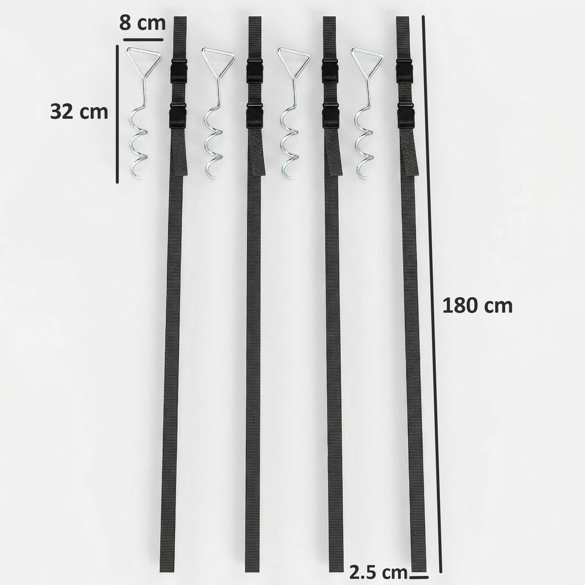 4pcs Trampoline Anchor Kit, 32 Cm Galvanised Trampoline Stakes