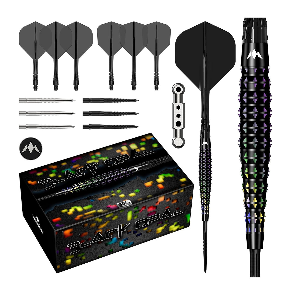 Opal Darts - Steel Tip - 95% Tungsten | 24g | Black