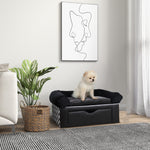 PawHut Dog Sofa Bed With Storage, Drawer, Soft Cushion, For Small Dogs - Black