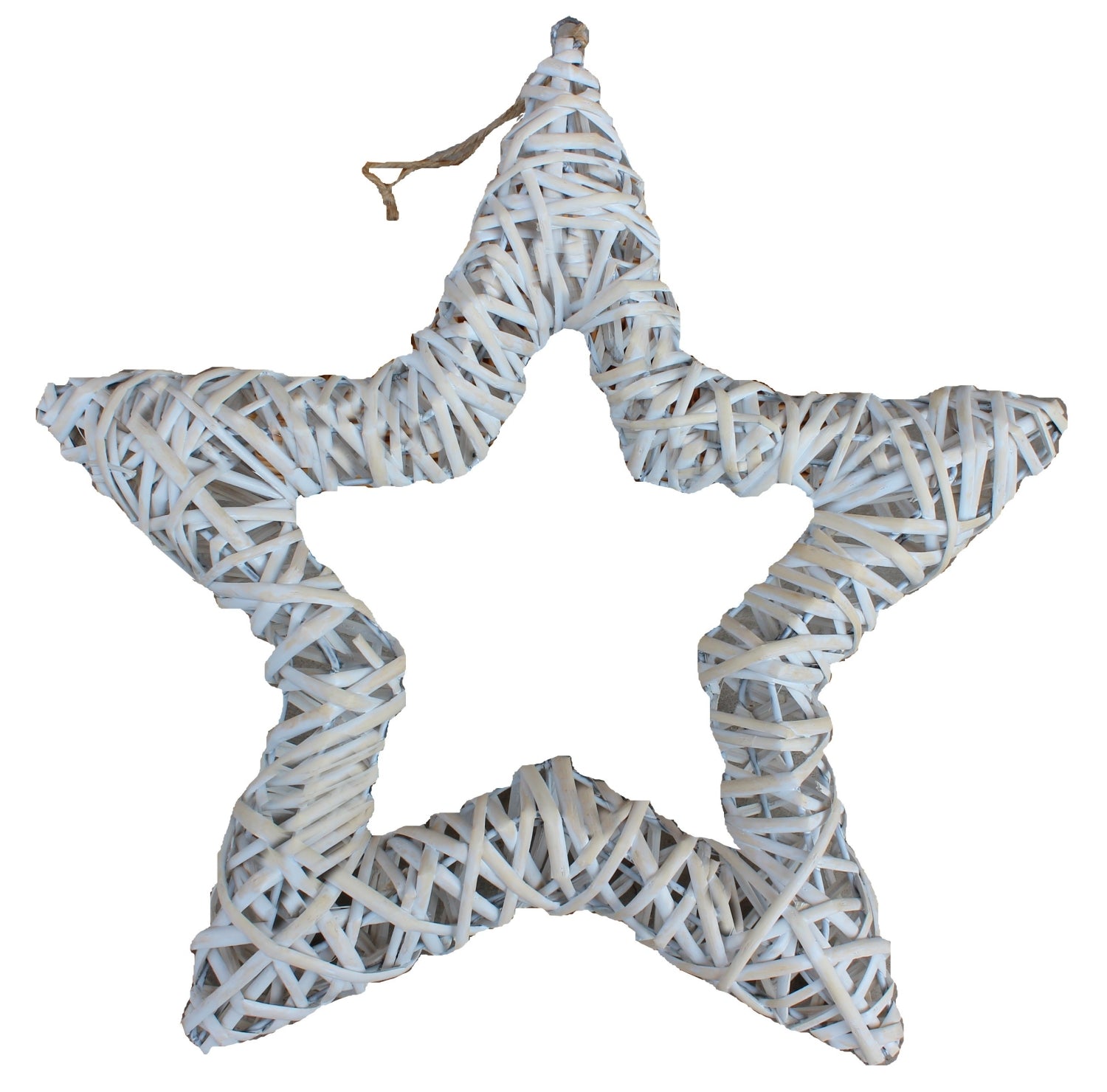 Wicker White Wash Open Star
