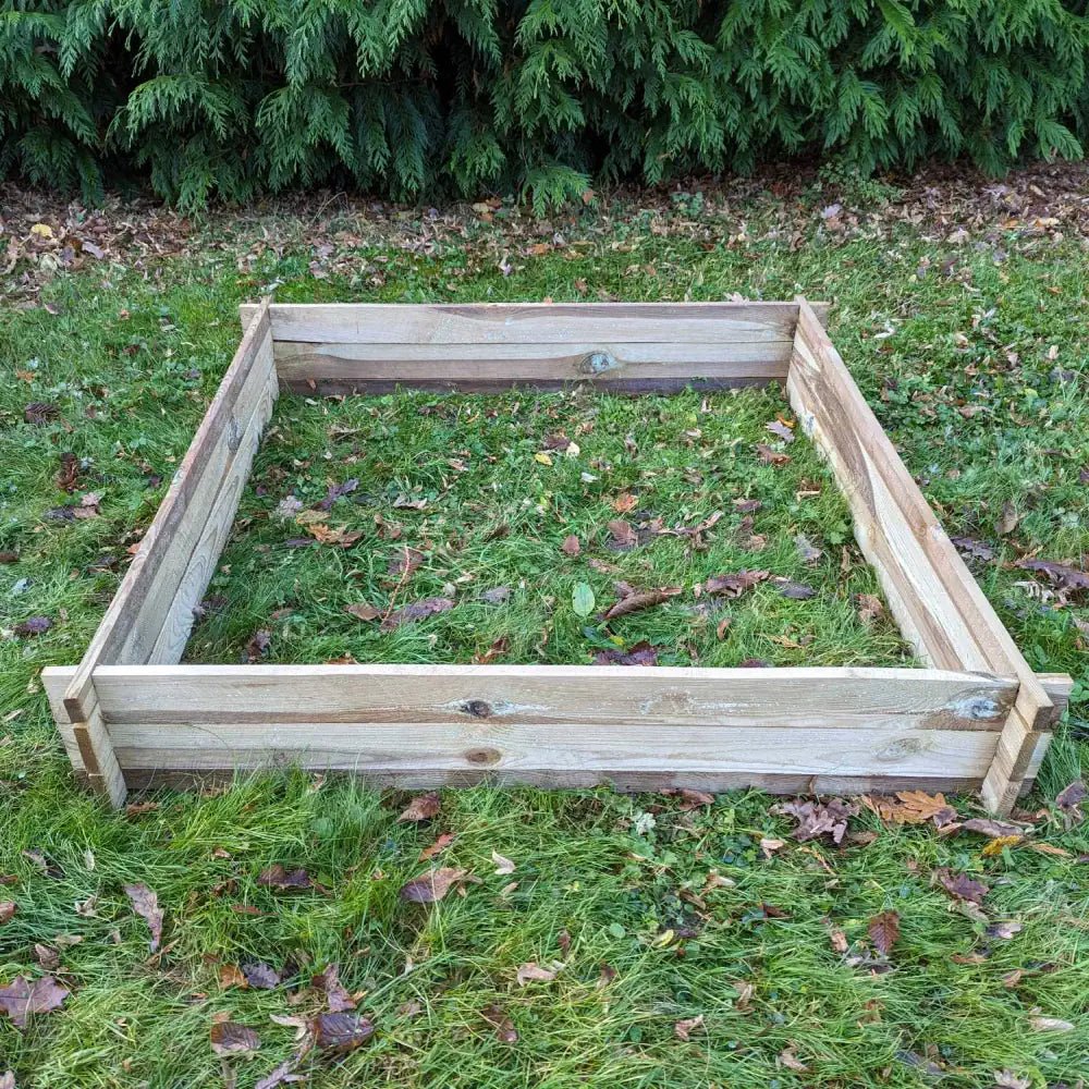 Square Raised Bed | 120cm x 120cm x 25cm | Brown