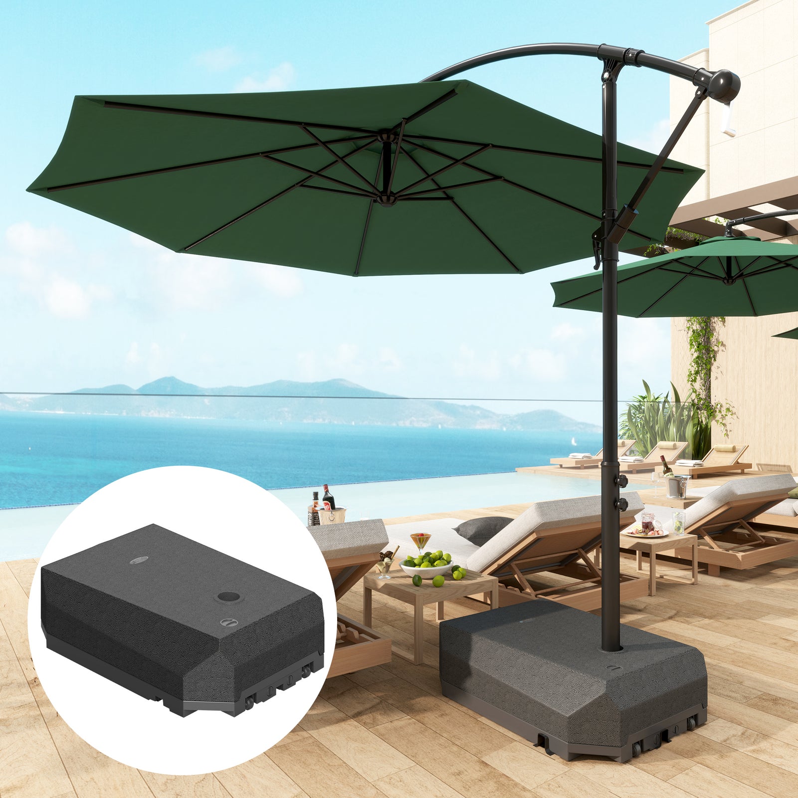 Heavy Duty Mobile Parasol Base For Cantilever
