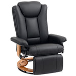 Pu Leather Reclining Armchair With Footrest For Living Room | One Size | Black