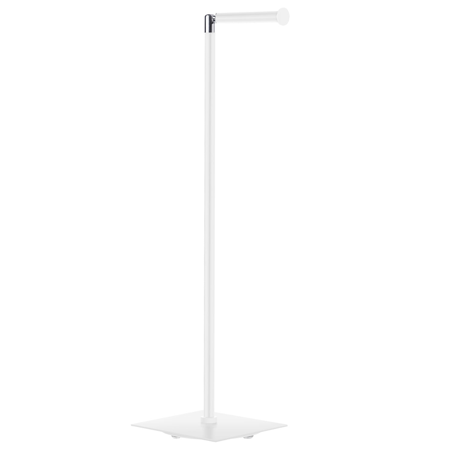 Stainless Steel Freestanding Toilet Roll Holder -square Base | White