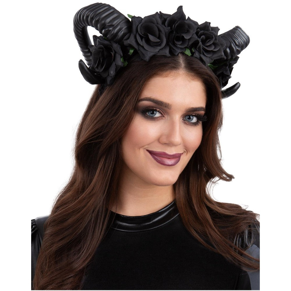 Black Demon Floral Headband