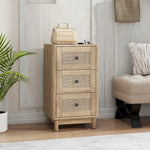HOMCOM 3 Drawer Chest Of Drawers, Storage Unit For Living Room, Oak