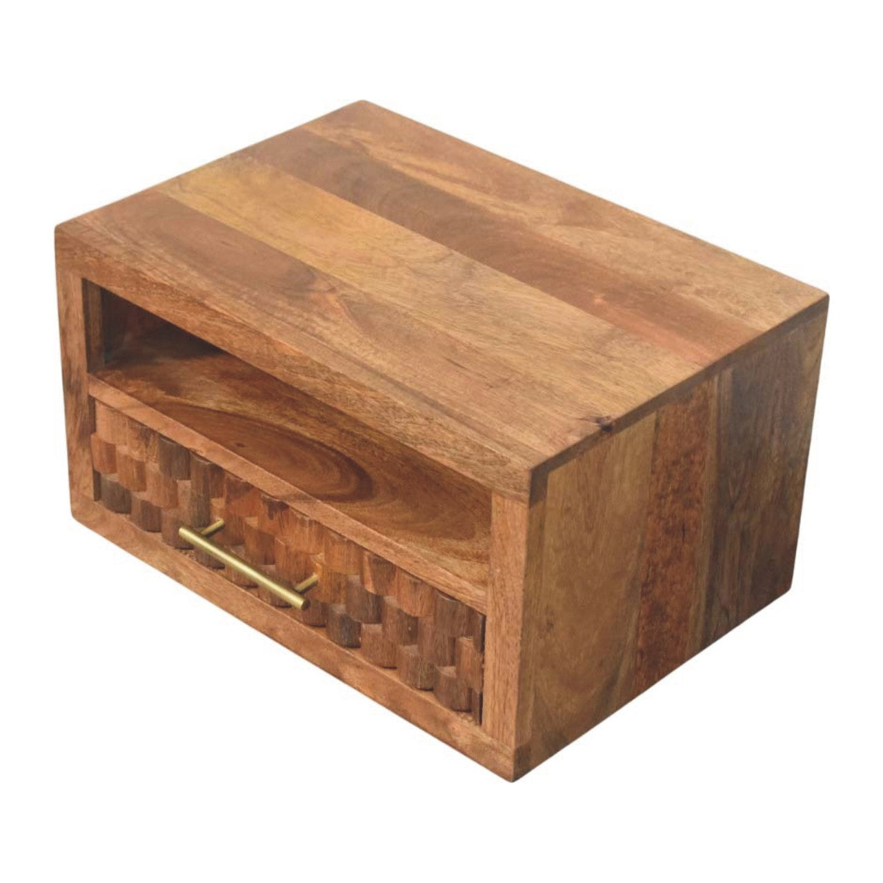 Arno Wall-mounted Nightstand In Golden Teak