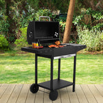 Charcoal BBQ Grill with Lid, Carbon Steel Barbecue