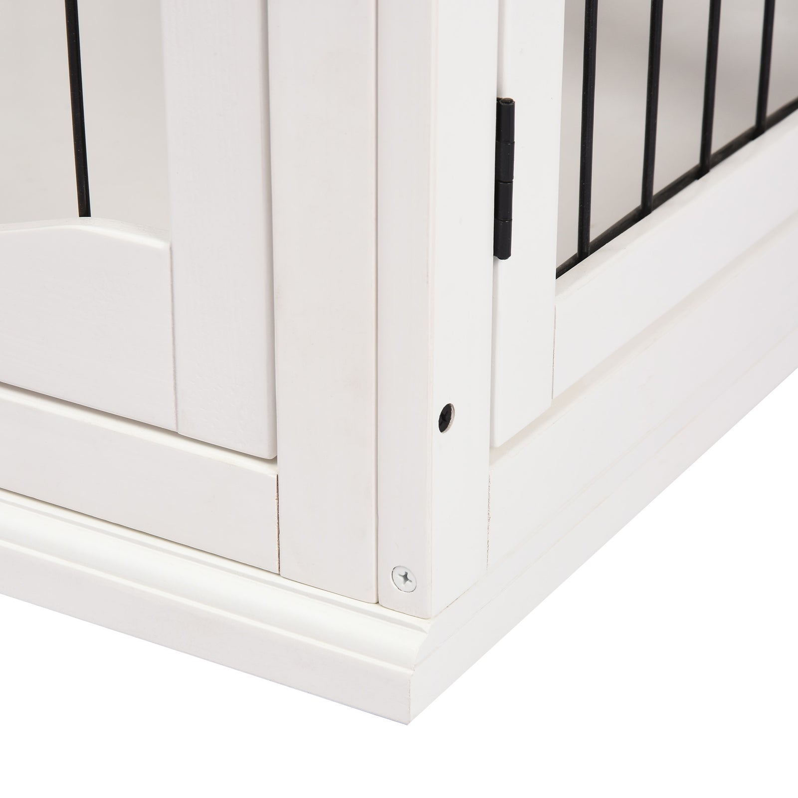 Indoor Cat Box Furniture W/ Scratch Magnetic Door | White