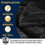 Blanket Throw Soft Faux Fur 160 X 130cm Fleece Overblanket Fluffy Blanket  For Sofa & Beds | L | Black