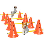 Dog Agility Equipment Set, Four-piece Adjustable Height Jumping | Medium | Orange