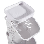 3-tier Storage Rack Laundry Baskets With Casters