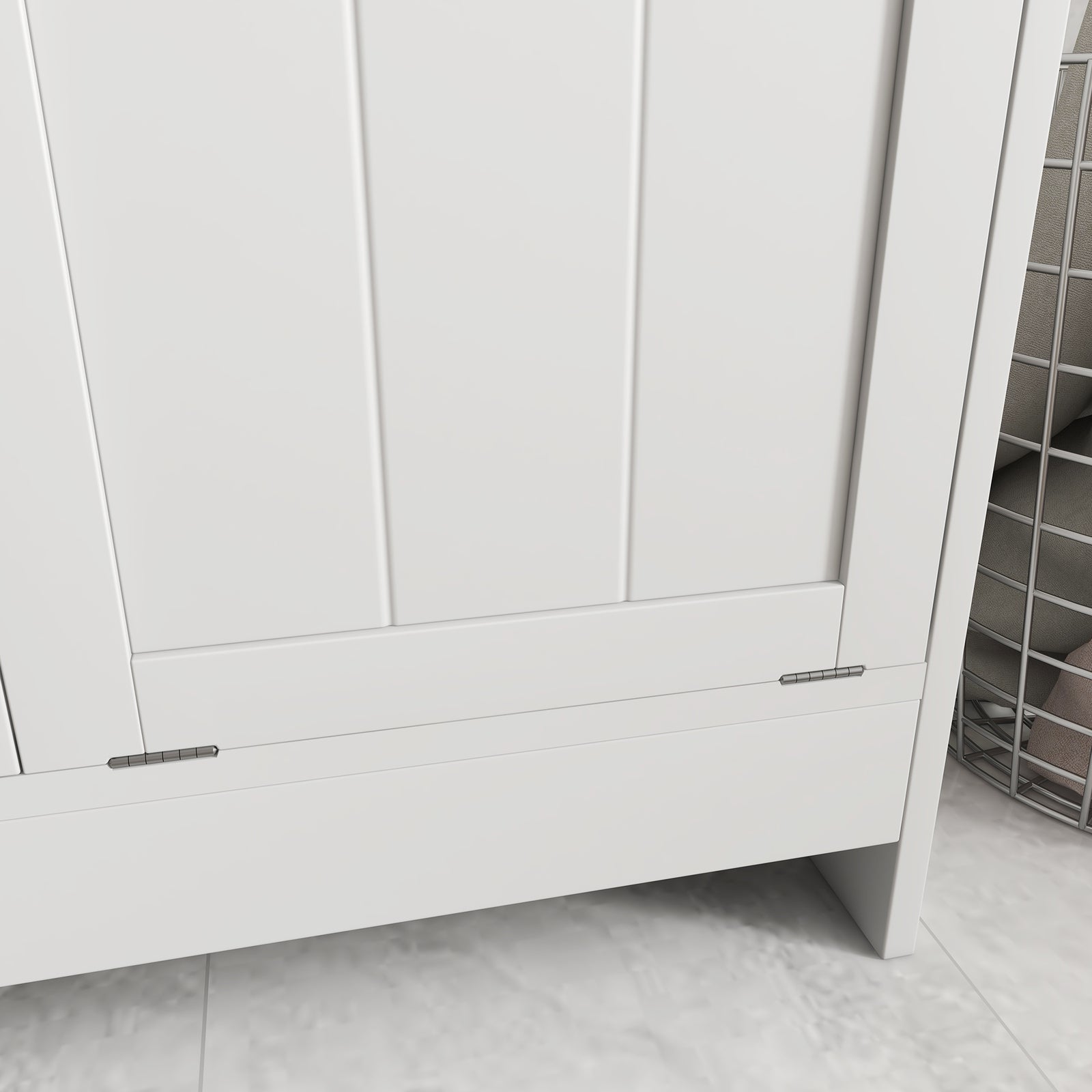 Tilt-out Laundry Storage Cabinet With 2 Compartment Hampers