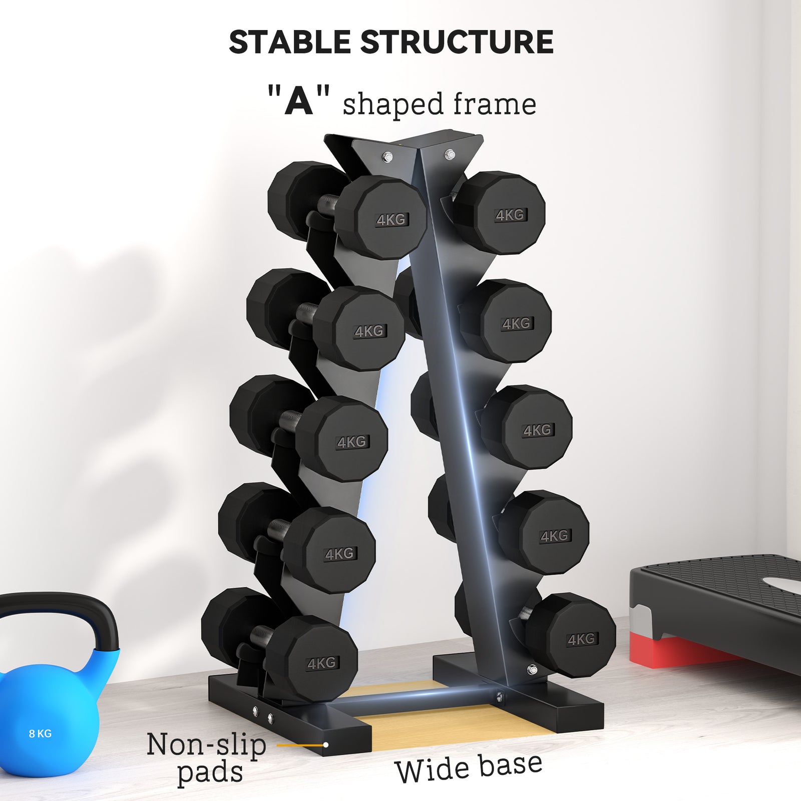 Five-tier Dumbbell Storage Rack For Home Gym | Black