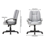 Linen Office Chair With High Back, Adjustable Gas Lift, 360° Swivel & Armrests