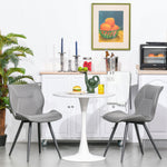 Modern Round Dining Table Leisure Coffee Bistro Table Metal | White